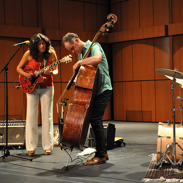 Steph Johnson Trio in performance in the Howard Brubeck Theater on April 16, 2015. (Amber Rosario/The Telescope)