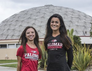 Palomar women’s Track and Field team members Jessica Steinhoff (left) and Jessica Betancourt.     Philip Farry/The Telescope.