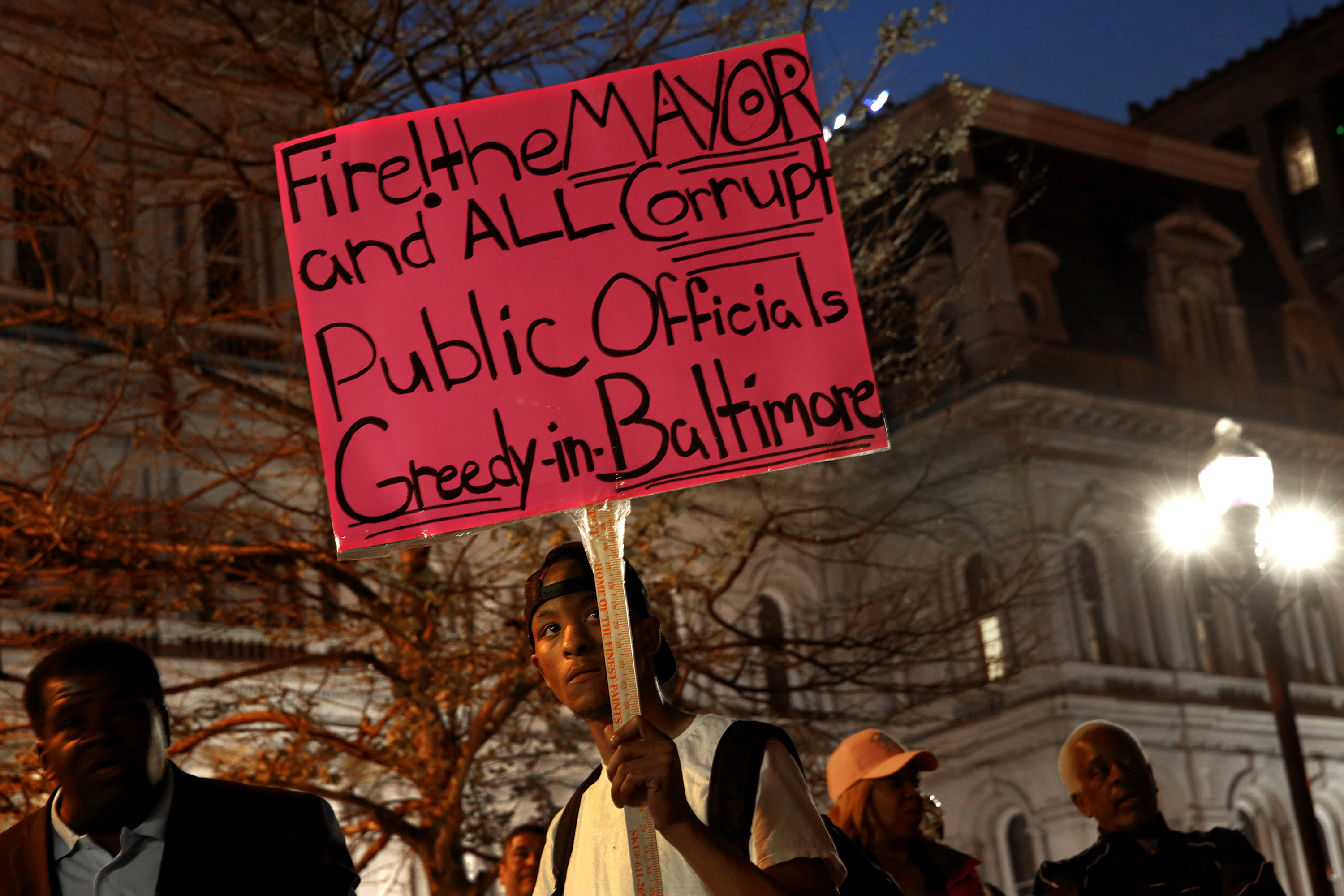 People gather at Baltimore City Hall on Wednesday, April 28, 2015, voicing their displeasure after riots sparked by the death of Freddie Gray rocked the city. (Carolyn Cole/Los Angeles Times/TNS)