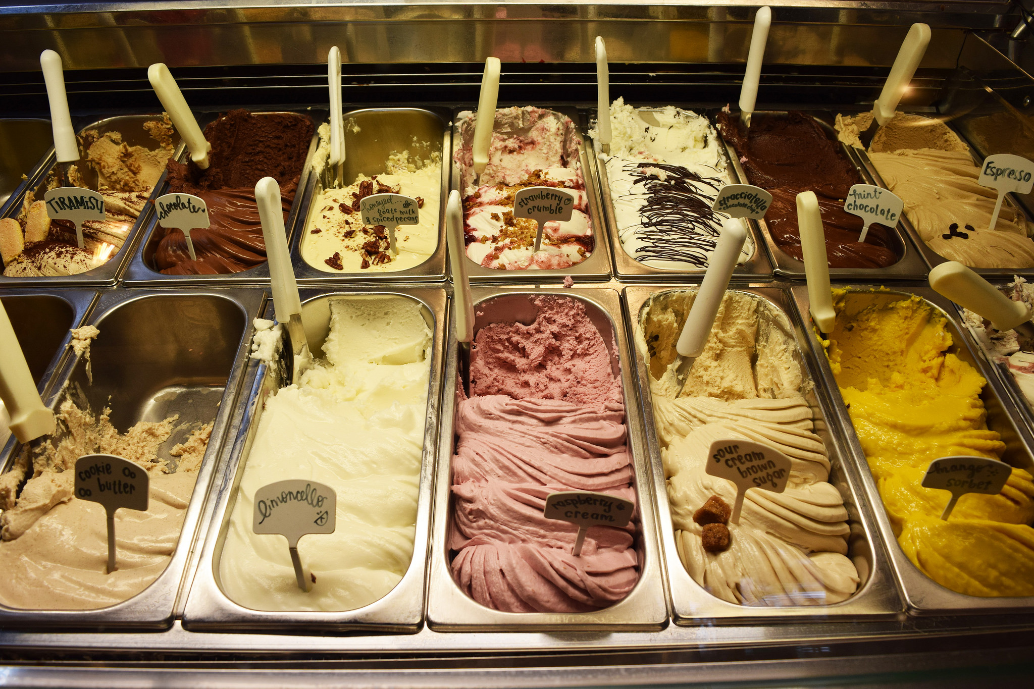 Selection of freshly made gelato at EscoGelato in Escondido. (Michelle Wilkinson/The Telescope)