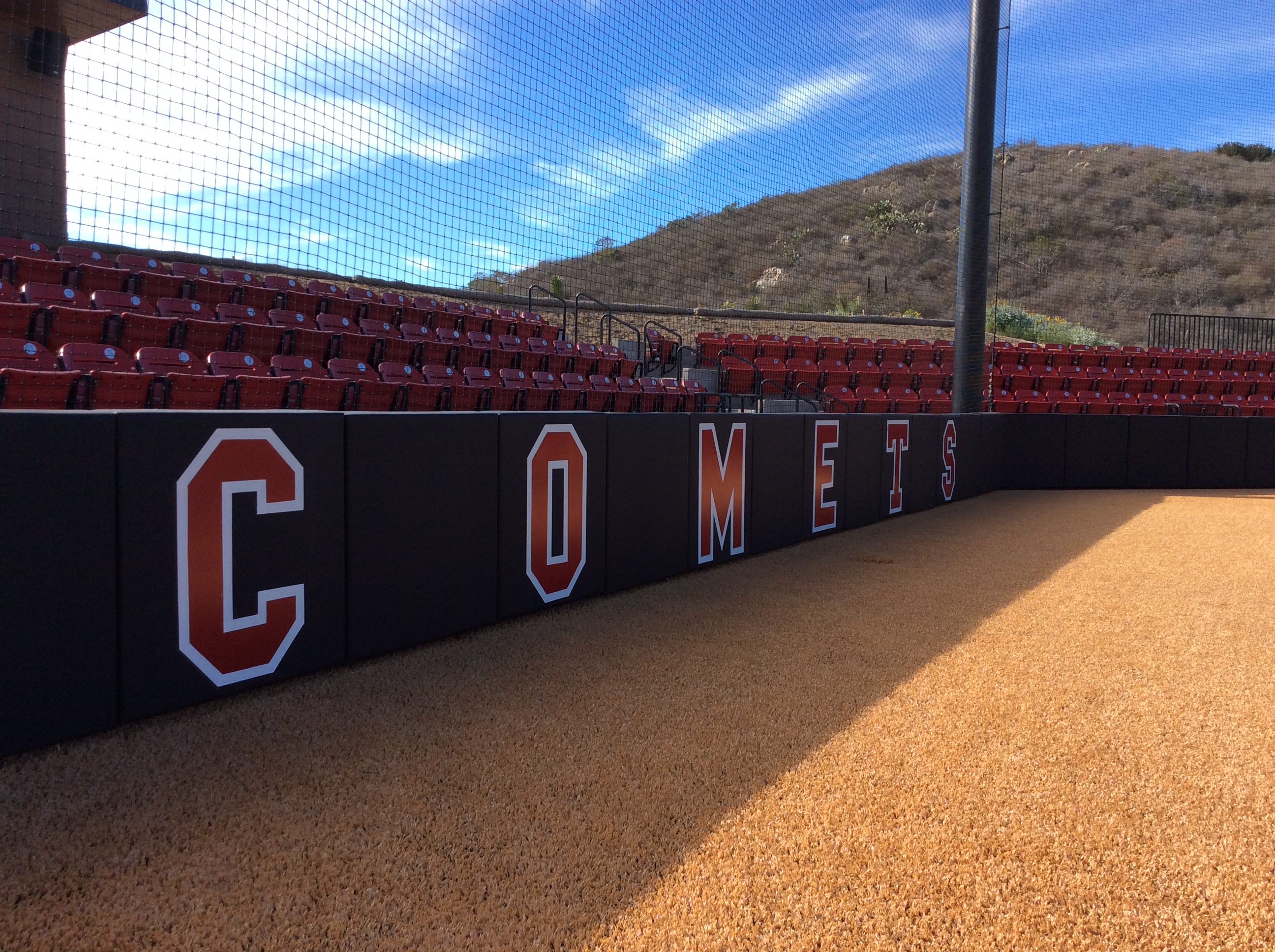 The new baseball field's turf, pride filled backstop, and bleachers Shaye Cunningham/The Telescope