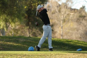 Palomar Golf player Connor Sims, tees off during practice at twin oaks golf course. Sergio Soares/ The Telescope.
