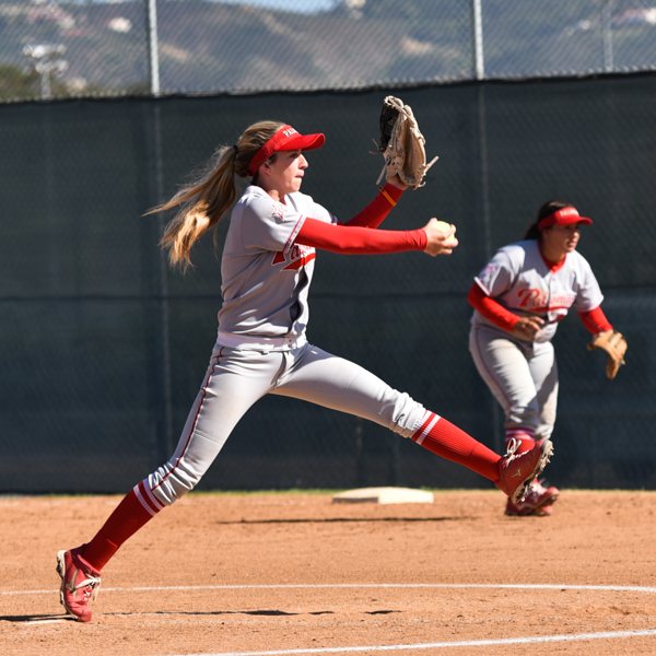 Palomar pitcher Summer Evans #2 pitched another perfect game as the comets gave up no runs giving summers her 26th game win of the season as the Comets won 8-0 April 13, 2016. (Johnny Jones/The Telescope)