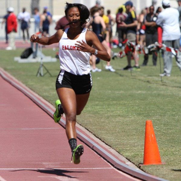 Palomar track and field team participated in the 38th Aztec Invitational Palomar's student Antoinette Ancrum Lane #1. Time was 13:57 running the 100-meters at the Aztec Track at the San Diego State University Sports Deck. March 25, 2016 (Johnny Jones/The Telescope)