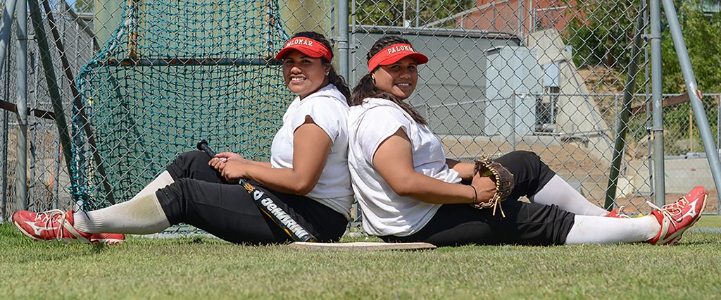 Palomar College's Softball twin sisters Taylour and Trinity Fa'asua. Tracy Grassel/The Telescope