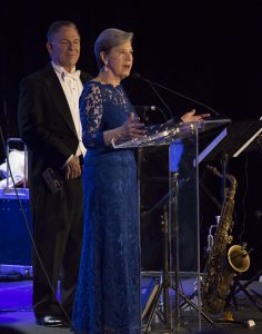 Kathy Issa, wife to Congressman Darrell Issa, accepts the Comet Award at the 25th annual Gala at the Rancho Bernardo Inn on Sept 10. Christopher Jones / The Telescope