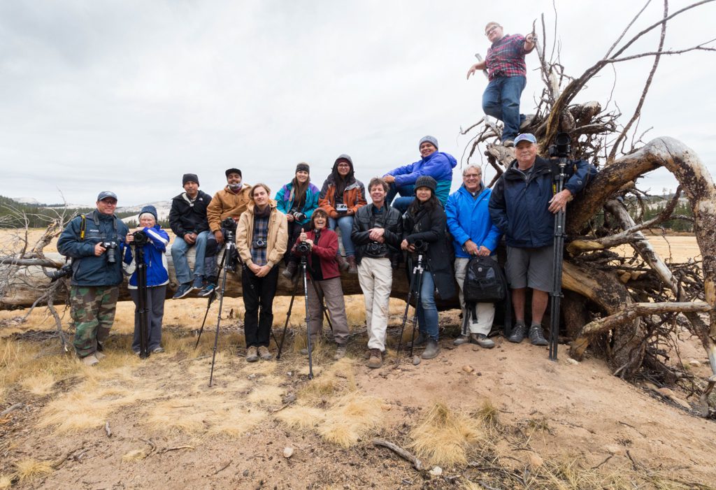 Photography professor Donna Cosentino and the students from Phot 171 posing during their photo trip in the Eastern Sierras. Photo courtesy of Robert Torres