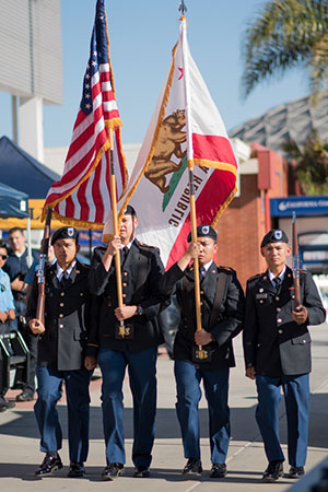 CSUSM ROTC Color Guard open up the first Annual Public Safety Community Outreach at Palomar College. Melissa Grant/The Telescope