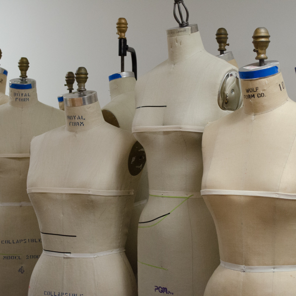 Dress design forms stand ready on April 13, 2017 in the Palomar College Fashion Merchandising & Design department as it prepares to present the MODA 70 Years of Style Fashion Show. The event will showcase student designs and styling on May 4, 2017 at the California Center for the Arts in Escondido. (Kathleen Coogan/The Telescope)