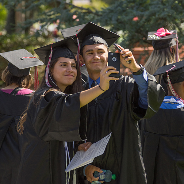 The graduating students wait in line before the commencement ceremony at Palomar College in San Marcos, Calif. on May 26, 2017. (Joe Dusel/The Telescope)