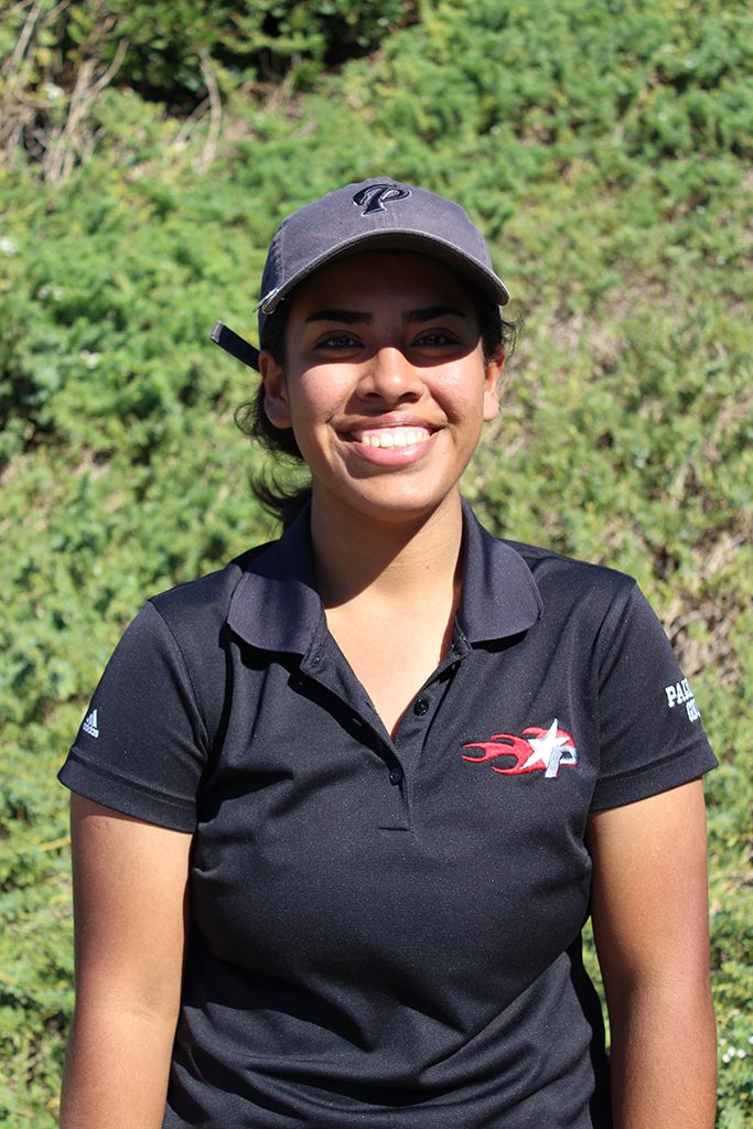 Palomar College Women’s Golf team member Michelle Delacruz during practice on Sept. 26. Iray Gomez/The Telescope