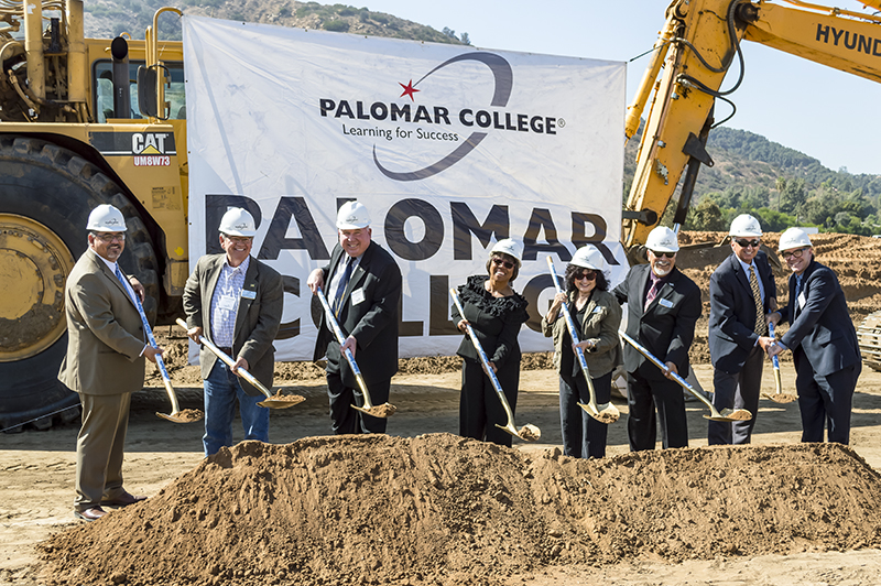 Palomar College's Governing board poses for the official start of groundbreaking at the new North Education Center construction site on Friday, Oct. 14. Raffaele Reade/The Telescope