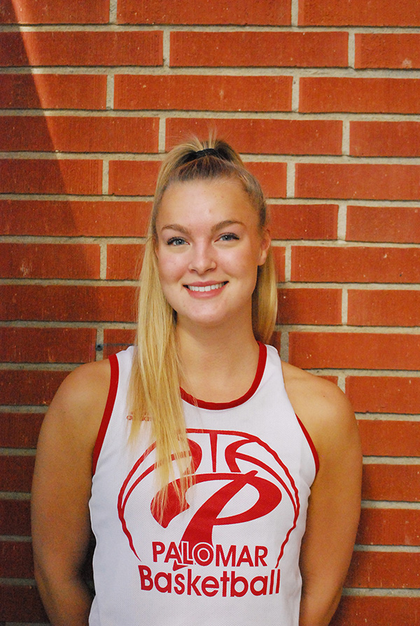 Sophia Neubauer, #12 plays as a forward on the Fall 2017 women’s basketball team.