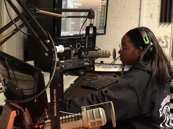 Kristina Thomas Dj’s for her third semester at Palomar College radio station KKSM after being nominated for Collegiate Broadcasting System (IBS) awards. Jennesh Agagas/ The Telescope
