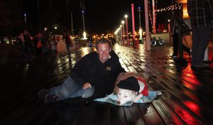 Dave and his dog Lucy on Pine Avenue Pier, Long Beach. Seji Gaerlan/The Telescope