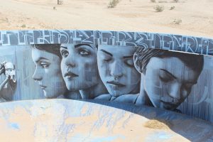 Vandalism or art? Graffiti found in an abandon water tank in the desert. Amanda Raines/The Telescope