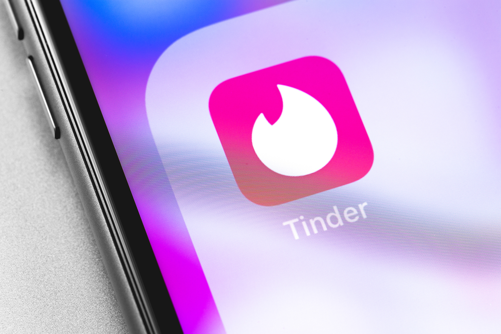 Tinder icon on a smartphone.