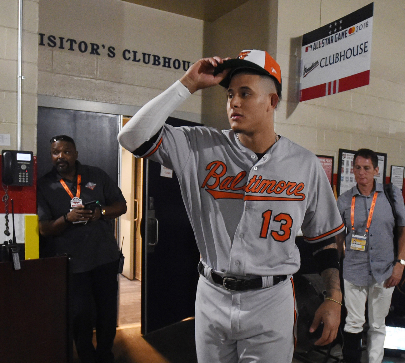 In a July 2018 file image, the Baltimore Orioles&apos; Manny Machado looks for his family outside the club house after playing in the Major League Baseball All-Star Game at Nationals Park in Washington, D.C. (Kenneth K. Lam/Baltimore Sun/TNS)