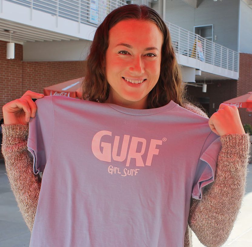 Student Madelyn Dorin shows off her new shirt from the Comet’s Closet. (Megan Lammott/The Telescope)