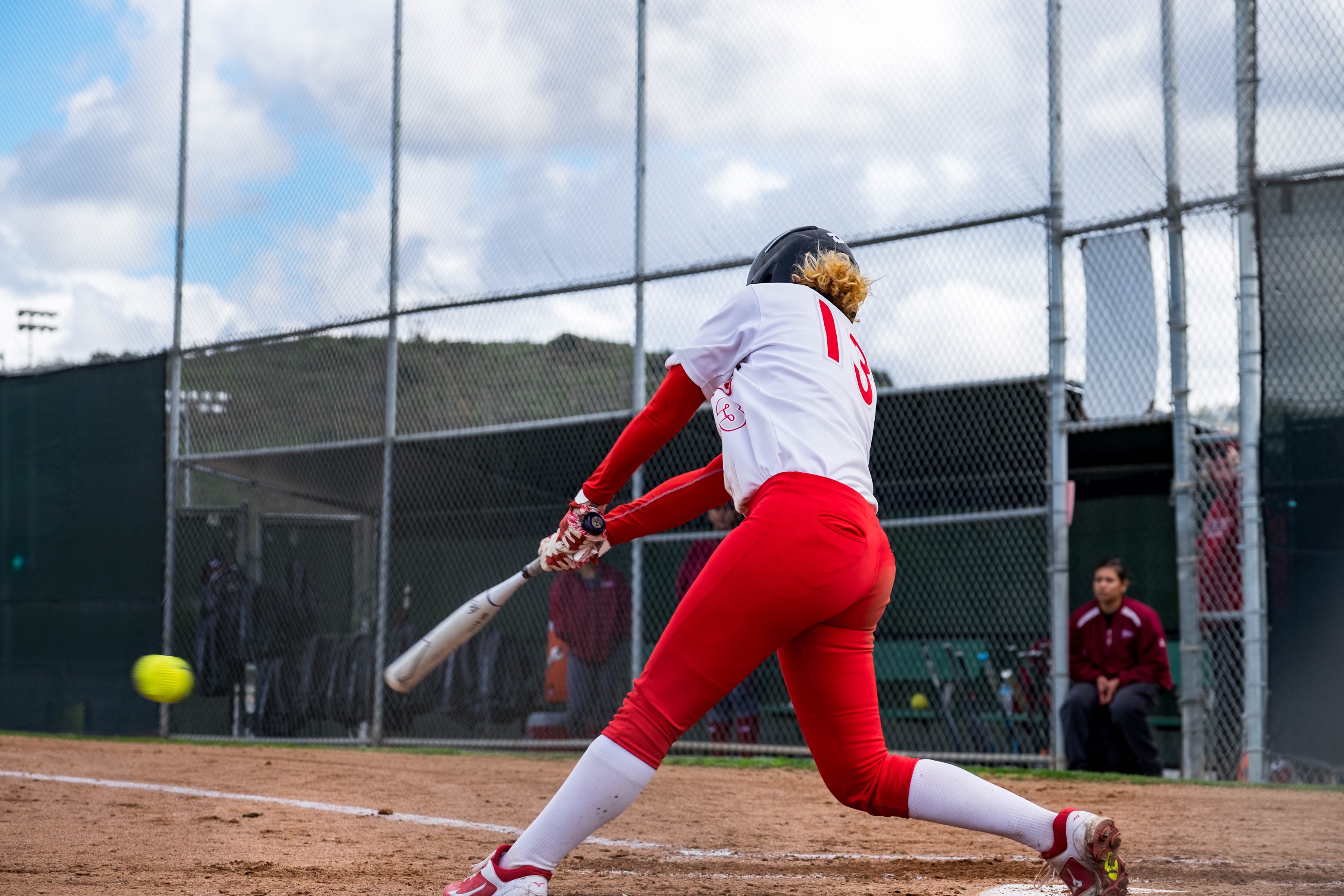 Sarah Fisher hits a line drive on March 8, 2019. Sukhi Heumann/The Telescope