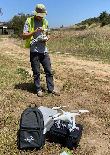Photo Michael-John Smuts, certified drone operator, preparing to fly his drone