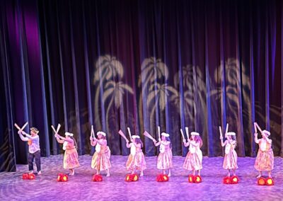 women in Tribal wear dancing on stage.