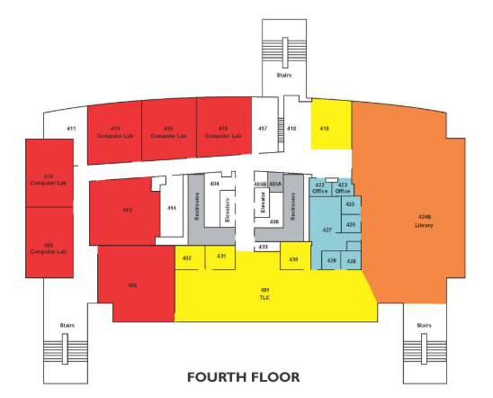 Map shows TLC on the fourth floor.