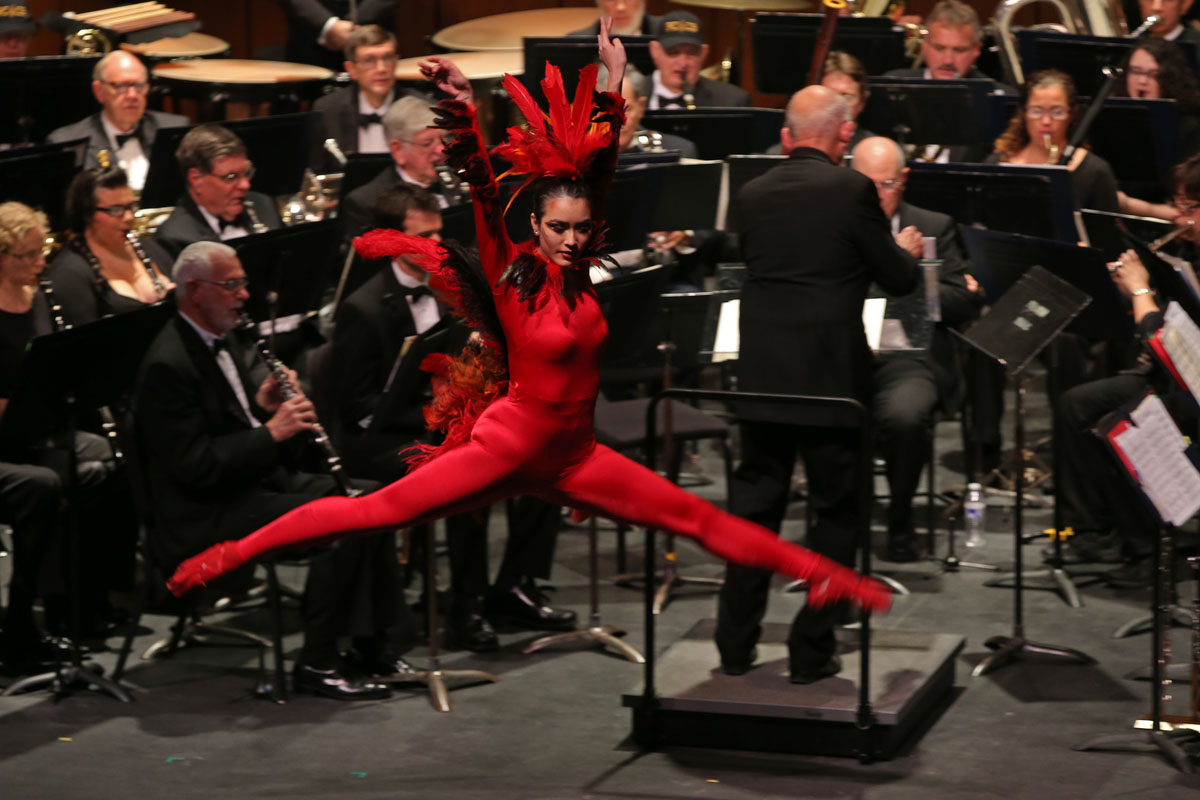 Performing Arts Photo - Dancer in front of band
