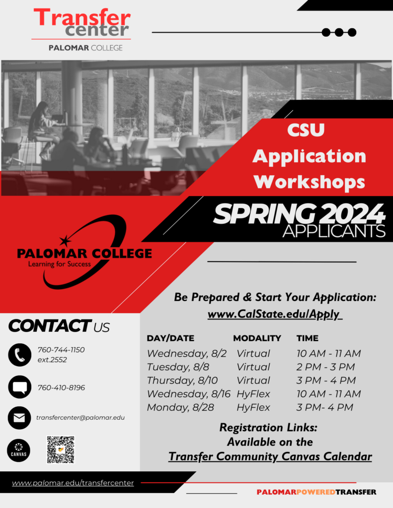 CSU Application (Spring 2024 Applicants) Transfer Center