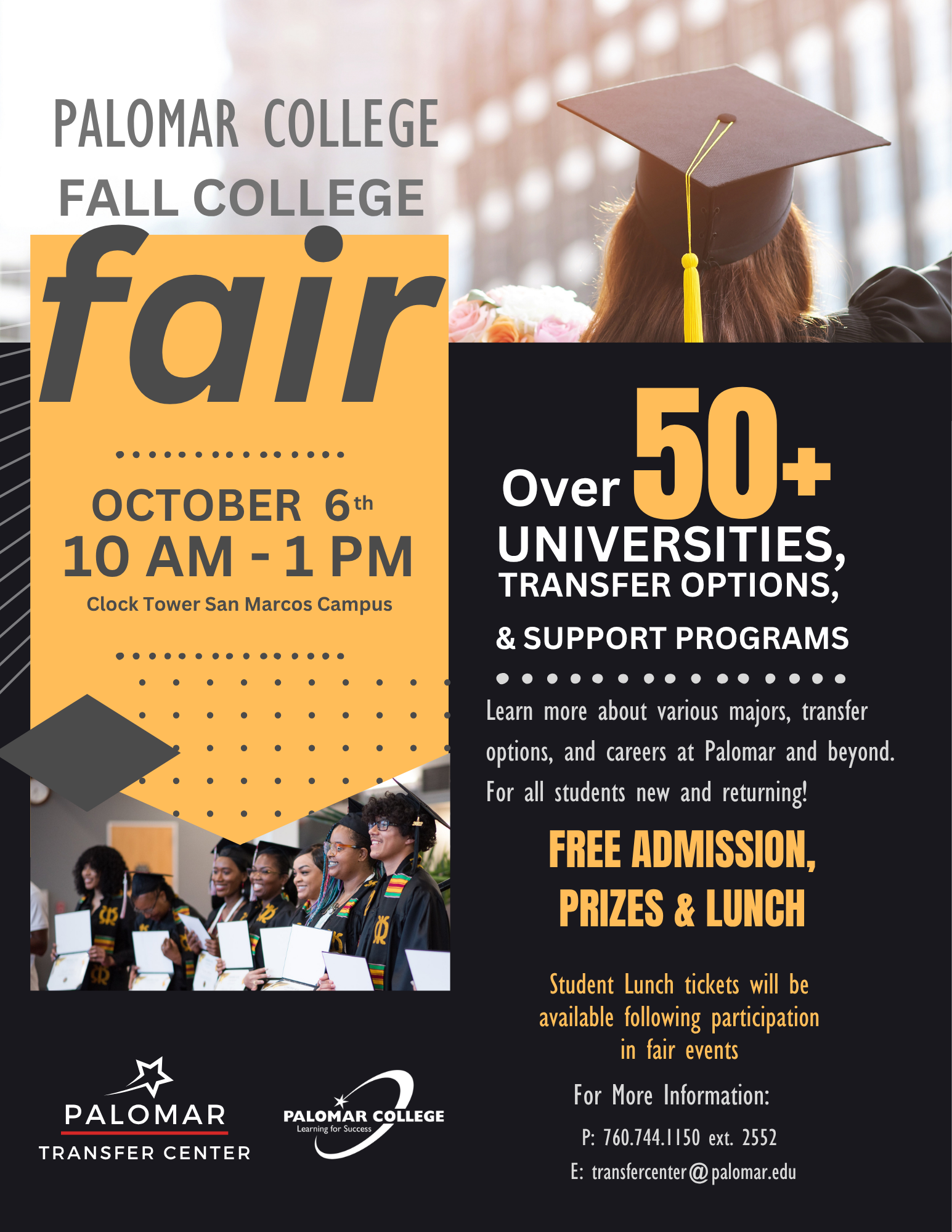 2026 Fall College Fair; 10/6/2026; 10am-1pm; Clock Tower Lawn; 50+ University Representatives