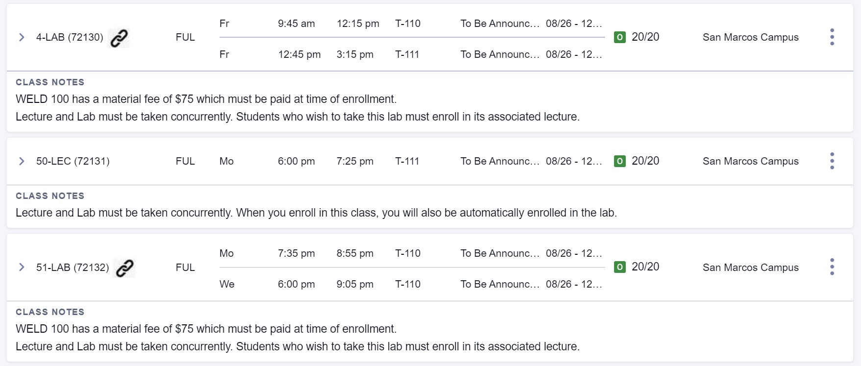 Fall 2024 Courses Palomar College Welding