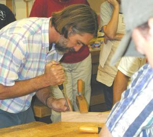Jack Stone demonstrates how to chop a mortise