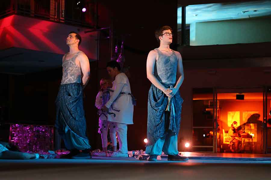 Palomar students perform on stage at the Howard Brubeck Theatre.